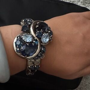 Elegant Silver and Blue Vintage Bracelet